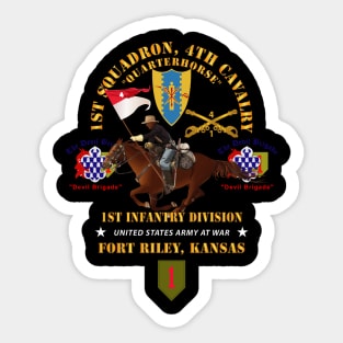 1st Squadron, 4th Cavalry - 1st Inf Div - Devil Bde - Ft Riley, KS w Rider X 300 Sticker